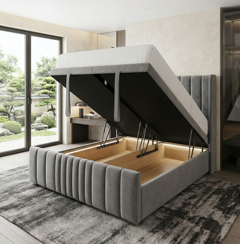 Ottoman storage bed winged - storage,
