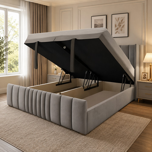 Ottoman divan winged panel bed - ottoman,