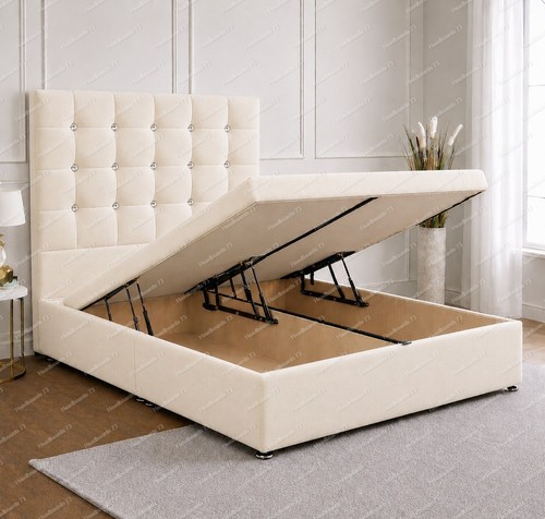 Plush velvet ottoman divan bed - velvet,