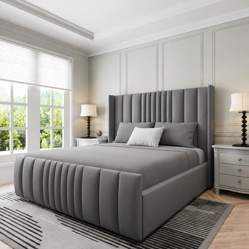 Ottoman bed plush velvet - plush,